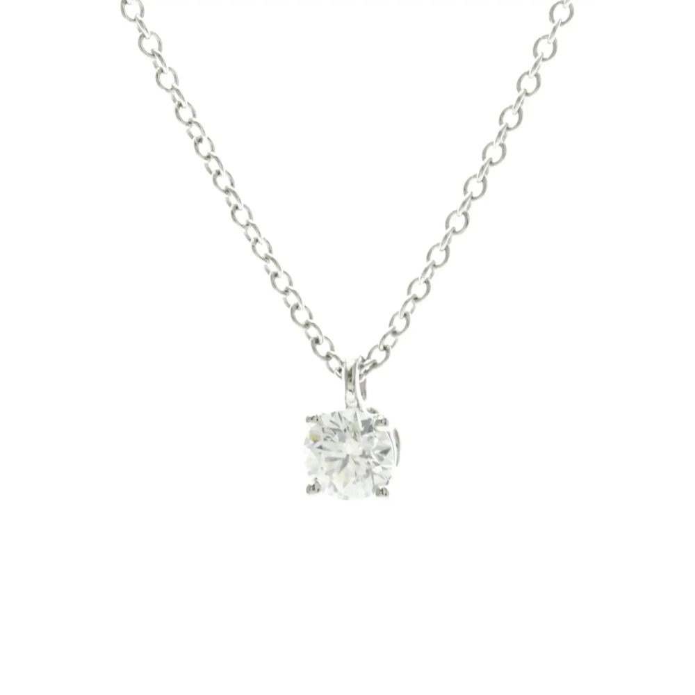 Tiffany Solitaire Diamond Necklace Platinum Diamond Women,Men Fashion Necklac...